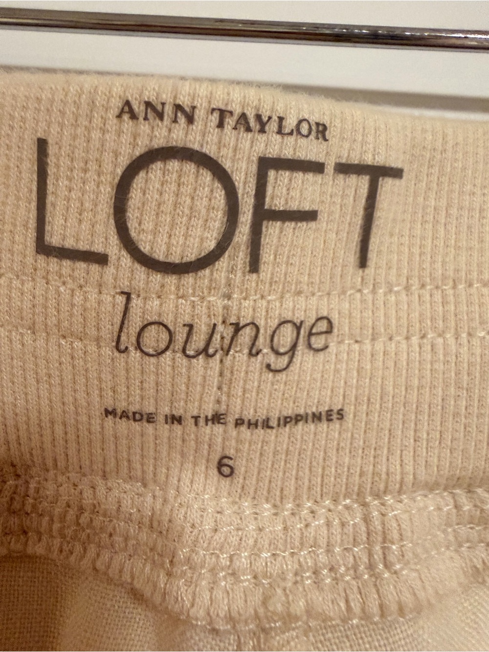 Ann Taylor Cream Linen-Blend Drawstring Jogger Pants - Picture 2 of 4